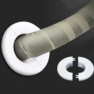 3pcs Split Decorative White Air Conditioner Guard, Protective Pipe Cover, Wall Ring, Aesthetic Closure Cap for Bedroom Living Room, Home Renovation Pipe Accessories, Household Items, Durable Cover