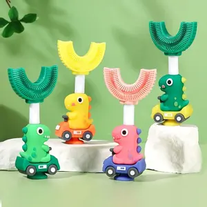 Dinosaur Toothbrush for Kids, Fun 360° U-Shaped Design, Makes Brushing Teeth Like Playing, Baby Oral Care, Parenting Must-Have