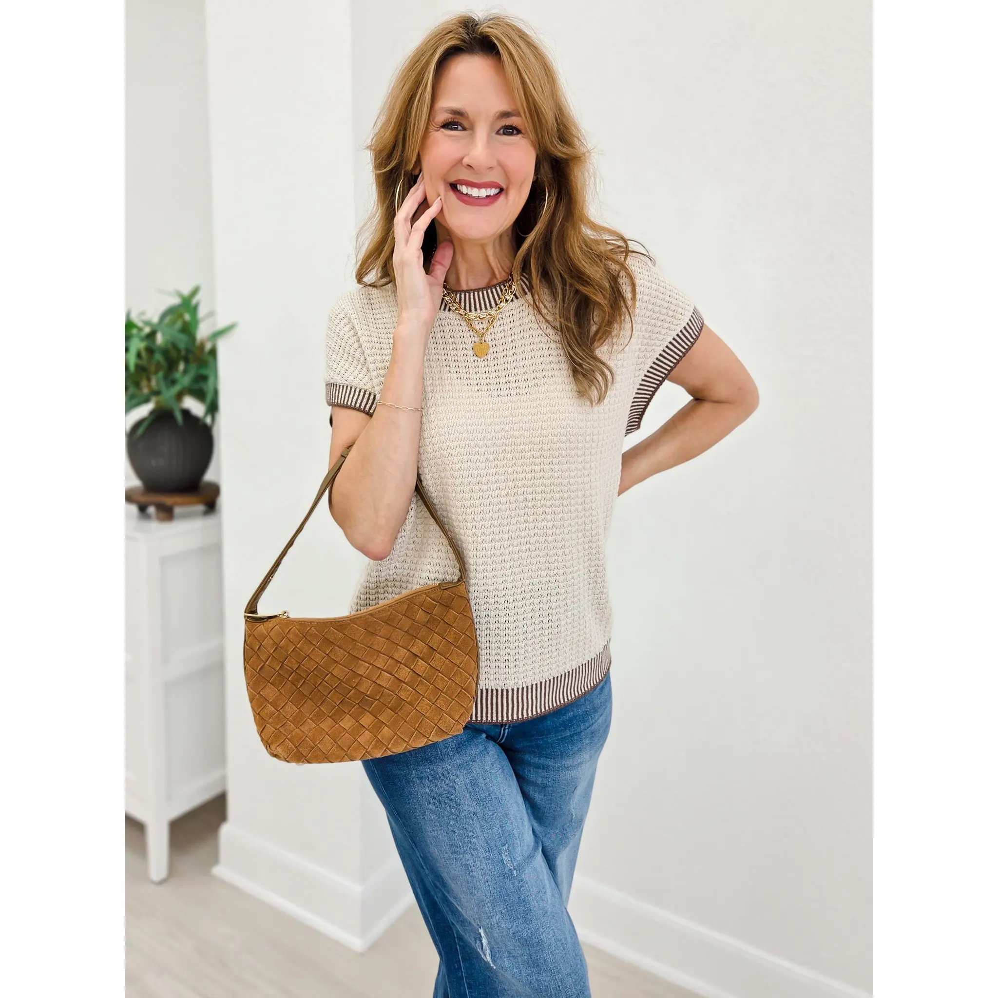 Sleeveless Knit Sweater Top