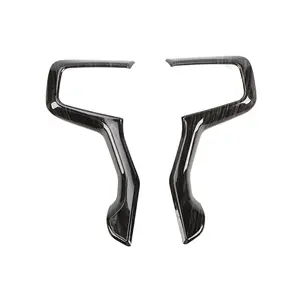 Red Carbon Fiber Steering Wheel Button Cover Trim for Chevy Silverado 1500 2019+ Suburban 2020+ Tahoe 2021+ ABS Material Interior Detailing Automotive Decoration