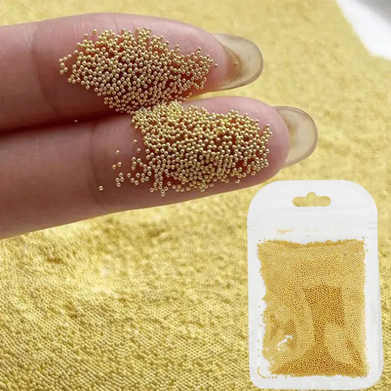 5000pcs 3D Nail Caviar Beads For Nail Art Mini Nail Ball Beads Gold Nail Studs DIY Decorations Accessories Nail Embellishments Nail Charms Nail Gems Nail Supplies Gold，silver Nail Design Diy Nails Art Nail Art Products