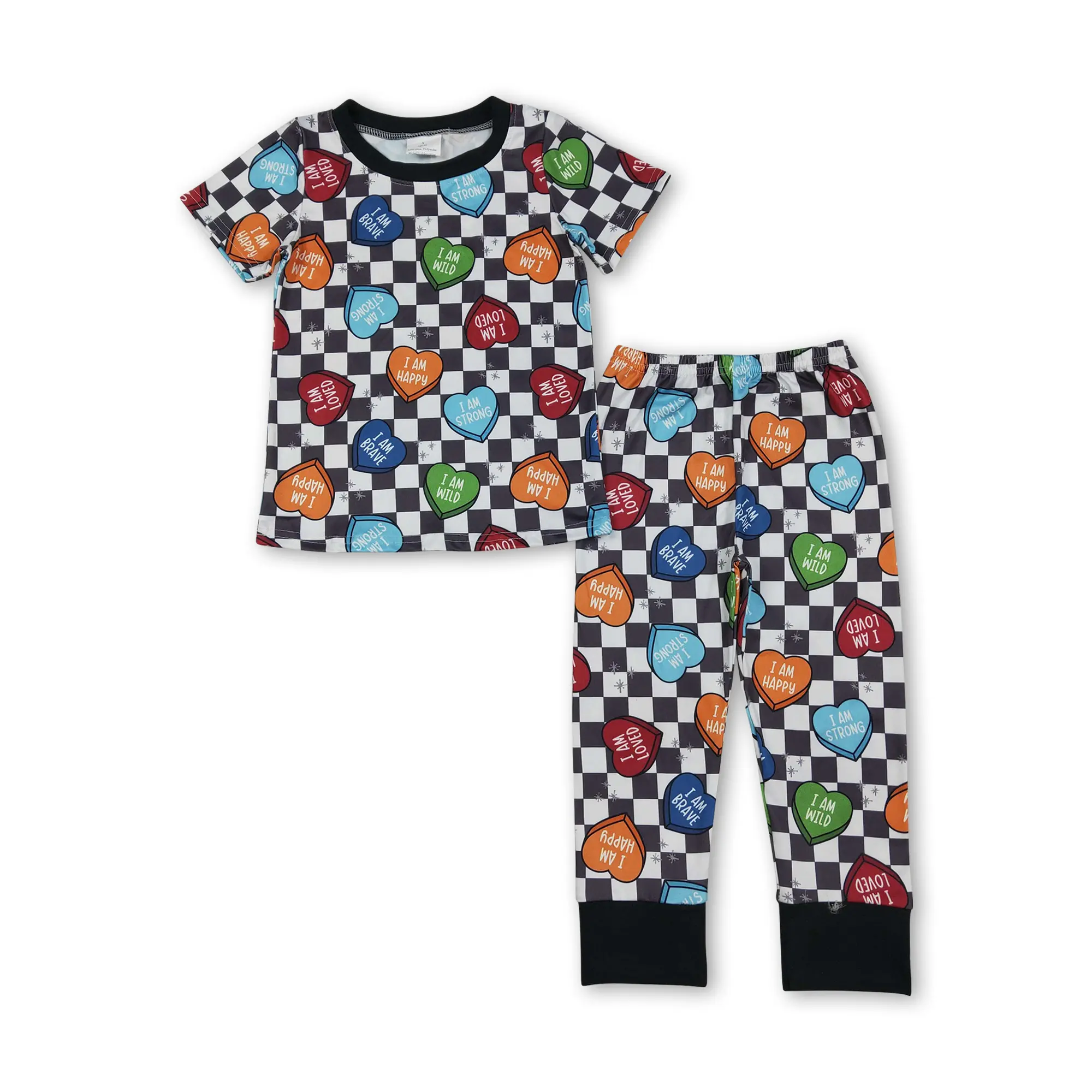 CFS Toddler & Boy Valentine's Day 2-Piece Pajama Lounge Set, Heart-Print Kid Size Sleepwear, Style BSPO0490, Pajama Lounge Sets, Kid Size Pajama Sets