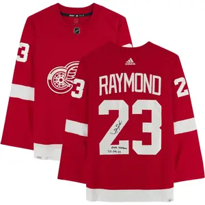 Lucas Raymond Detroit Red Wings Autographed Red Adidas Authentic Jersey with "NHL Debut 10/14/21" Inscription - Fanatics Authentic Certified - NHL Memorabilia