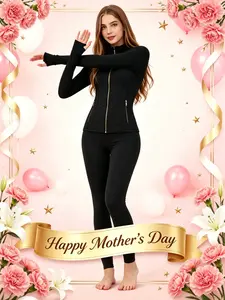 【Golden Ziipper】Women’s Soft Brushed 2-Piece Tracksuit, Long Sleeve Jacket with Thumbholes & High-Stretch Leggings, Pockets With Golden Zippers, Buttery Soft Breathable Fabric, Skin-Friendly Casual Outfit for Daily Sports & Workout