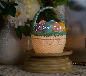 Illuminated Ceramixc Easter Egg Basket by Valerie