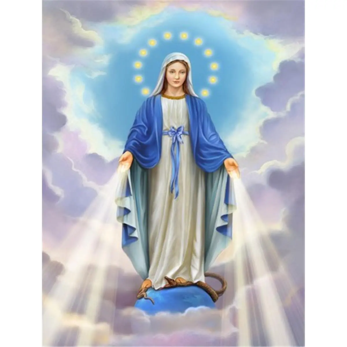 MOTHER Religious Blessed Virgin Mary House Flag, Heavyweight Polyester Canvas, Weather & Fade Resistant Outdoor Decor, Full Size 28 x 40 Inches, 0.55 Lbs, 28" H X 0.1" W X 40" L