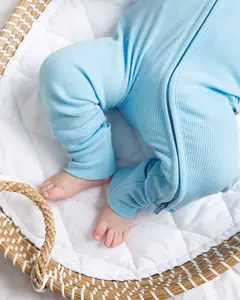 Blue Me Away Ribbed Convertible Romper