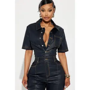 Time To Leave Denim Jumpsuit - Denim U