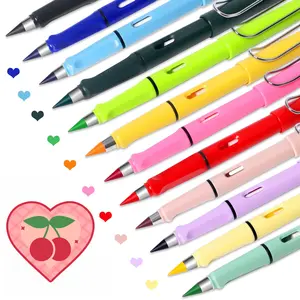 12 PCS Forever Colored Pencils , Infinity Pencil Coloring Metal Pencils, Everlasting Pencil with Eraser, Color Pencil Set, Eternal Pencil/Inkless Pencil/Lapiz Infinito