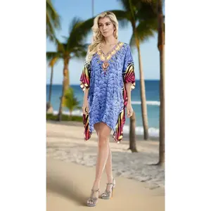 Multi Color Sheer Kaftan Cover Up