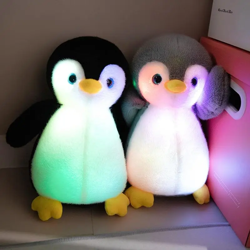 2Sizes LED Penguin Plush Toys, 1 Count Glow In The Dark Penguin Toys Glowing Stuffed Animal Kawaii Penguin Plushies Gift For Birthday, Gift for Her, G