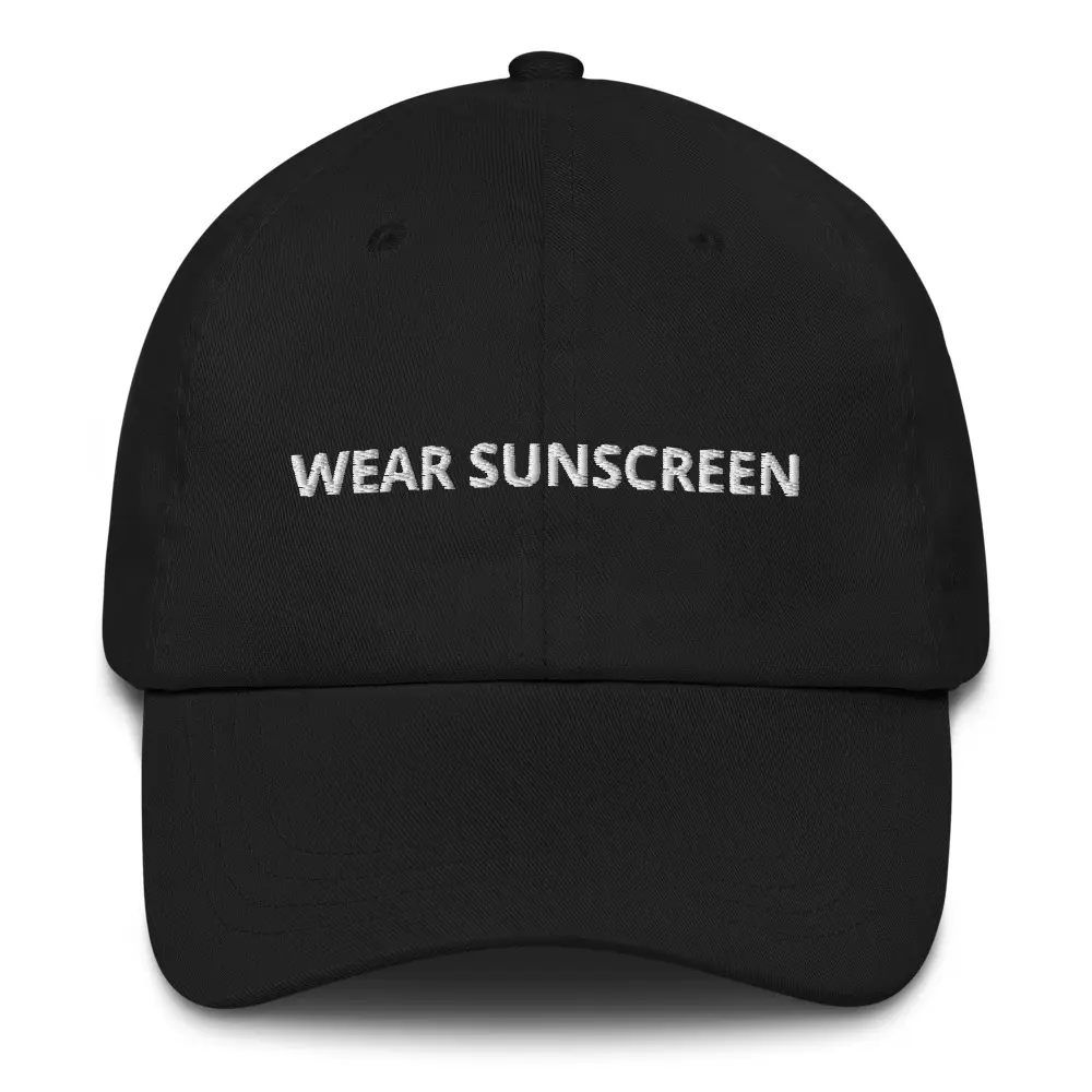 Wear Sunscreen Summer Dad Hat Tanning Hat Dad Hat UV Resistance Hat