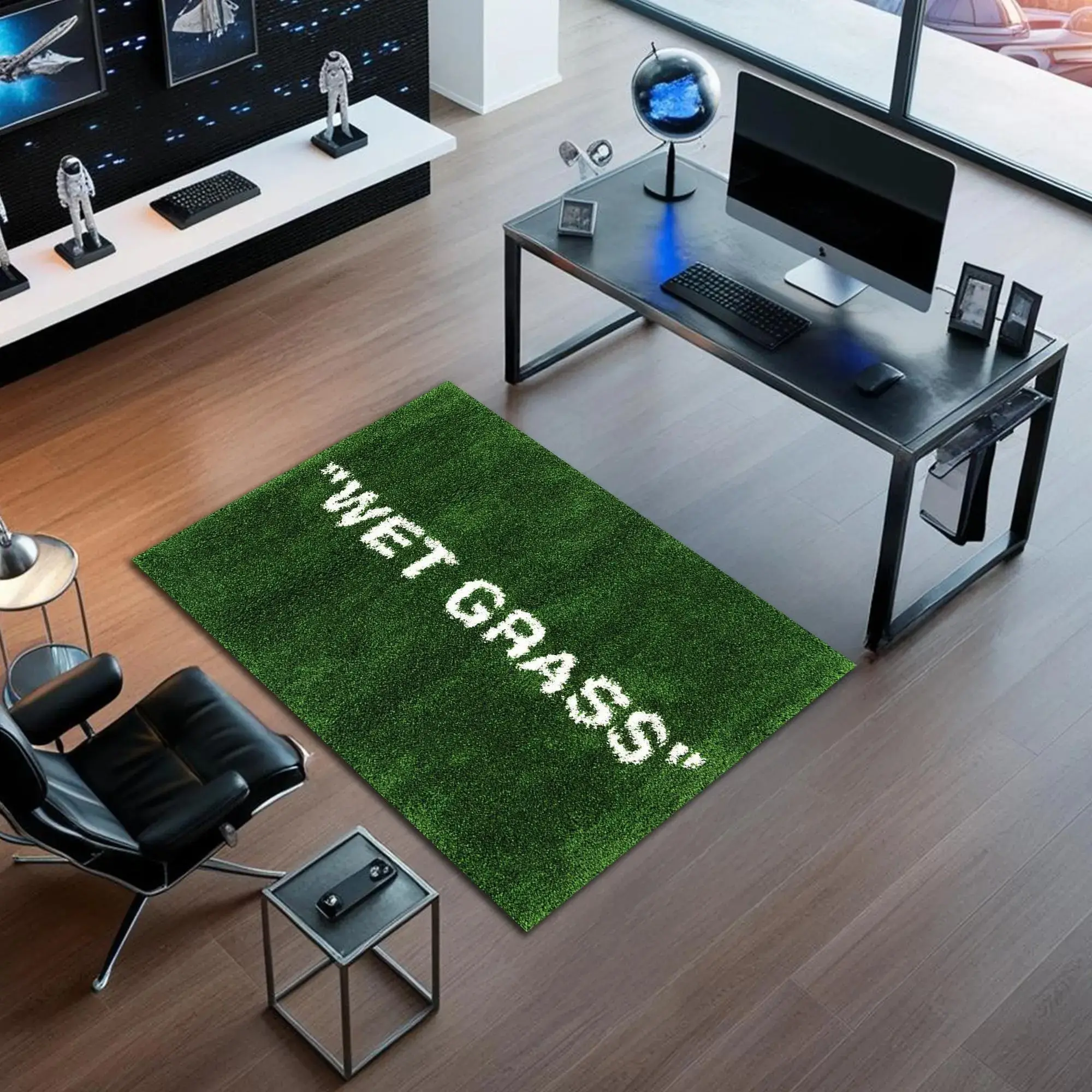 Wet Grass Print Area Rug, Urban Streetwear-Style Dorm Decor Wet Grass Print Area Rug, Urban Streetwear-Style Dorm Decor