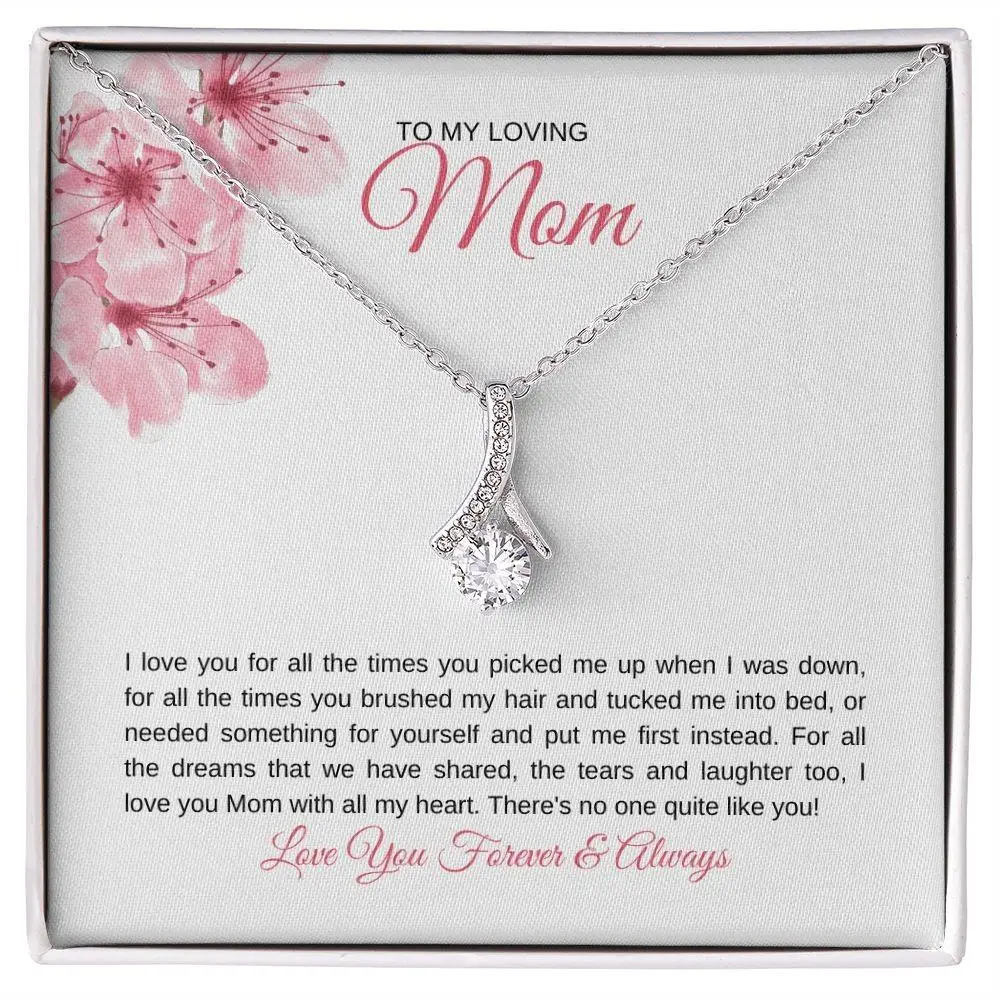 Best Mom Necklace Gift, Love Knot and Heart Jewelry For Mom, Aunt, Sister, Daughter - Birthday, Wedding, or Holiday Gift Box
