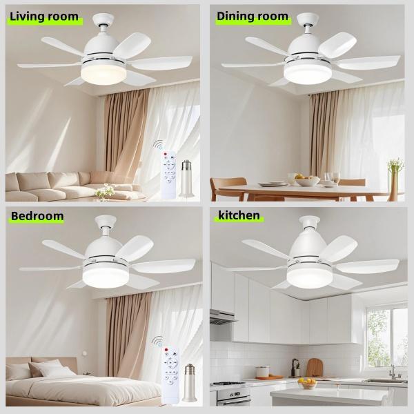 Socket Light Fan with Remote, Light Socket Ceiling Fan – Turbo Airflow, Whisper Quiet, Memory Function, Smooth Dimming, 1000 LM, CRI 80+, Screw-In Design for Small Rooms, Garages & Dorms