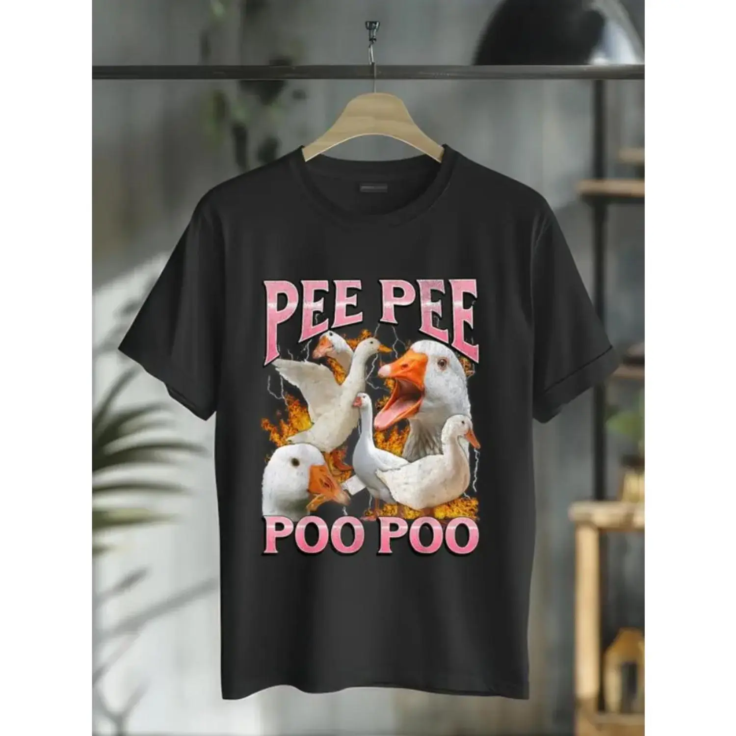 Funny Goose Meme TShirt Featuring 100 Percent Cotton Pee Pee Poo Poo Graphic with YK Style