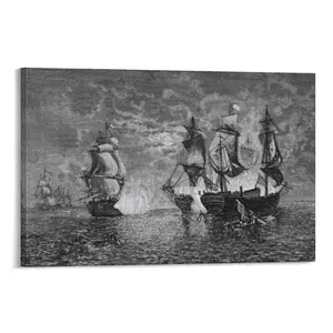 Black And White Wall Art Vintage Sailboat Poster Office Decorative Art Poster