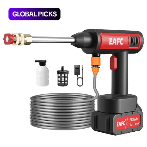 Portable Wireless High-Pressure Car Wash Water Gun, Rechargeable Cordless Handheld Pressure Washer with Accessories, Battery Operated Pressure Washer, Car Wash Equipment #GLOBAL PICKS