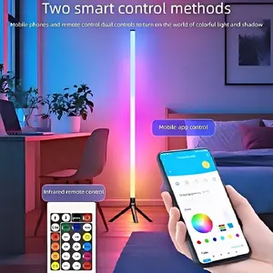 RGB Desktop Floor Lamp, Modern Style, Bluetooth-compatible APP Remote Control, Linkable Lighting, Adjustable RGB Lighting, Music Sync, Living Room LED Light, Remote Floor Lamps