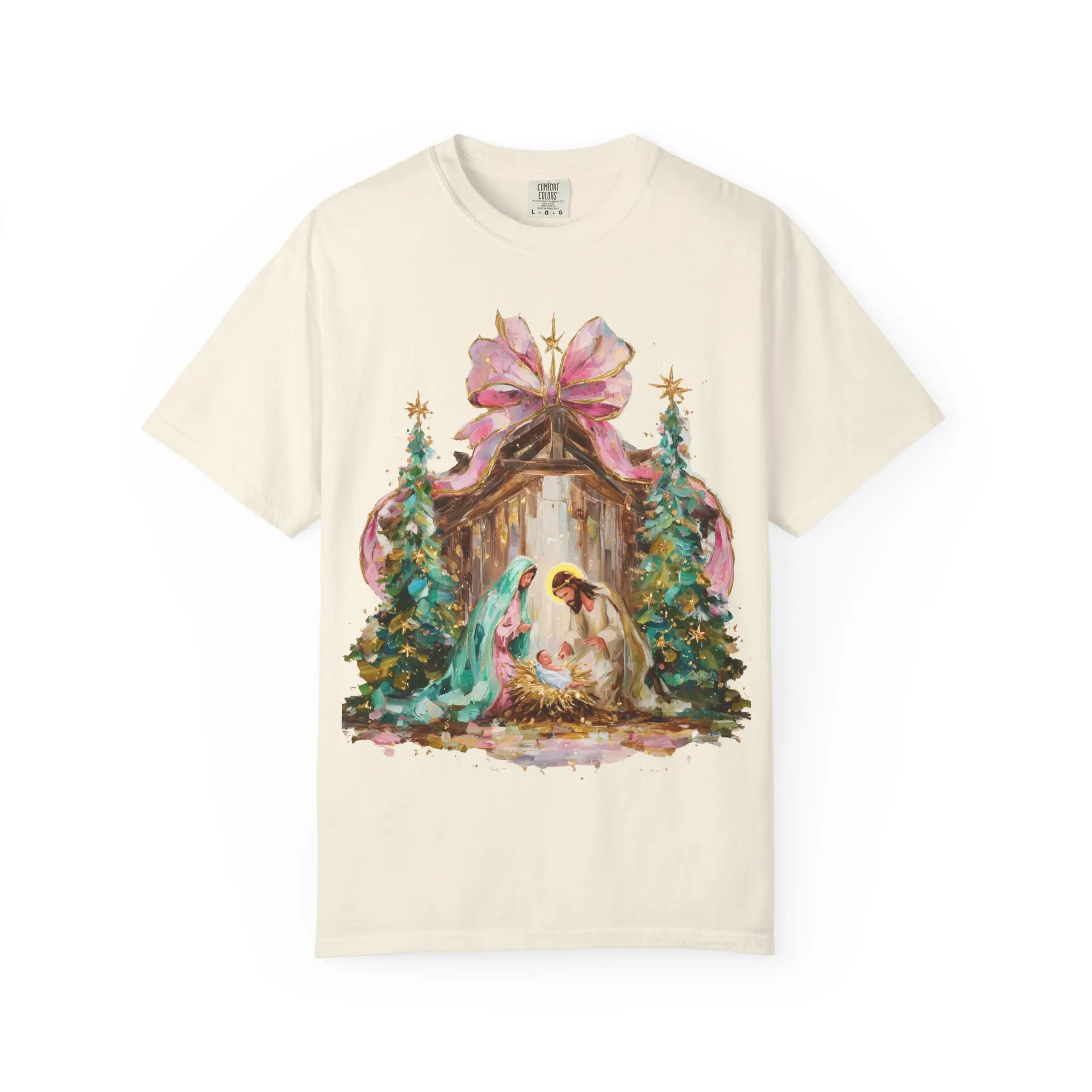 Nativity Scene Christmas T-Shirt | Mary Joseph Baby Jesus Manger