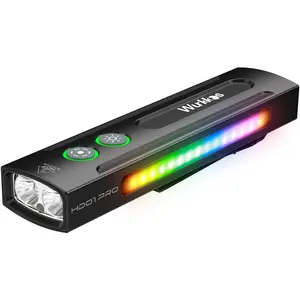 HD01 PRO 6-in-1 Flashlight with White Light UV Light&Green Light and Side Light,Working Handle Flashlight with Magnetic 1200LM for Outdoor Camping