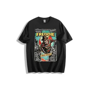 Vintage 'A Nightmare on Elm Street' Freddy Krueger "NIGHTMARE IN DREAMLAND" Horror Movie Poster - Retro Comic-Style Distressed Wall Art, Teal/Red/Yellow Color Scheme, Clawed Glove Menacing