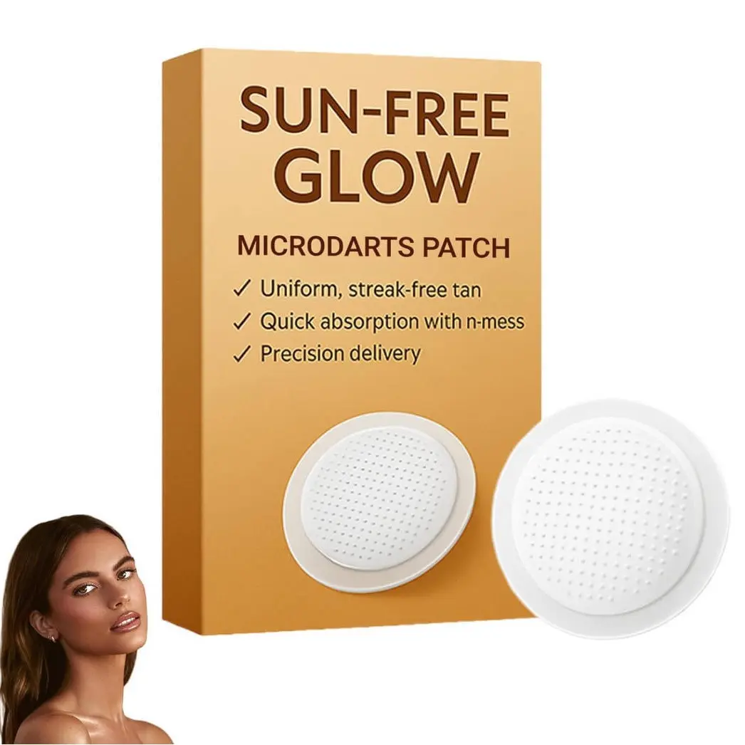 Sun-Free Glow Microneedle Tanning Patches,10 Pack Sunless Self-Tan Microdart Patchesfor Natural Streak-Free Bronze Glow SunlessSafe Tanning Self Tanner