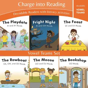 Charge into Reading Decodable Books (Stage 7): 6 Vowel Teams Decodable Readers to Help First Grade and Second Grade Beginning Readers Learn to Read ... E, Long I, Long O, Long OO, and Short OO) - Paperback