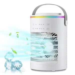 Portable Air Conditioner Fan, Spray Cooling, Desktop Humidifier, Large Capacity, Low Noise, 3 Speeds, 7 Color Lights, Type-C Cable, Adjustable Cooling Fan