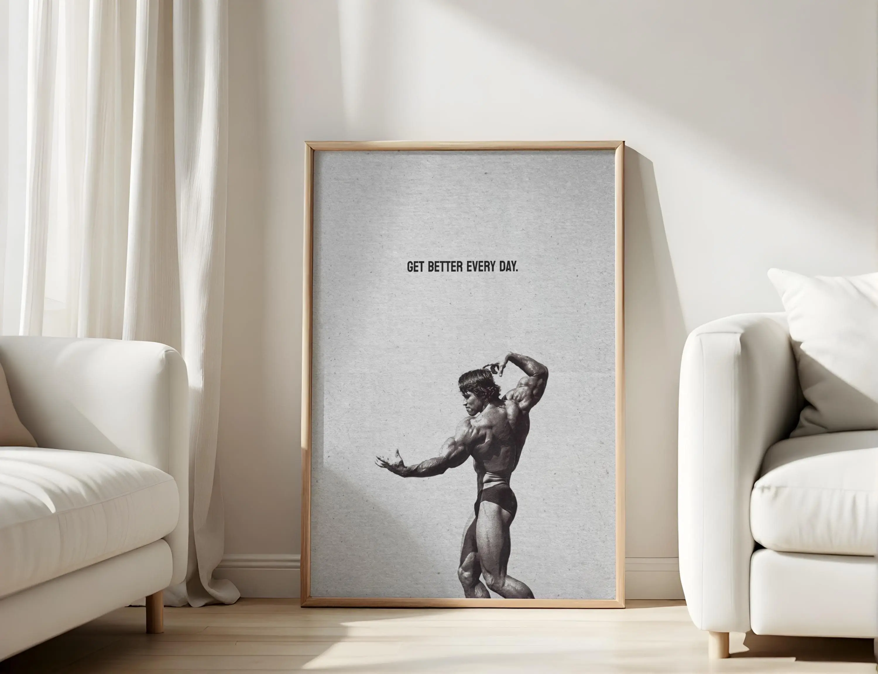 Arnold Schwarzenegger Motivational Poster – "Get Better Every Day" Gym Art