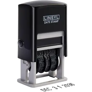 Self-Inking Date Stamp 12-Year Adjustable Date Stamper with Built-in Black Ink Pad Perfect for Office Shipping Receiving Invoicing Expiration & Due Date Marking