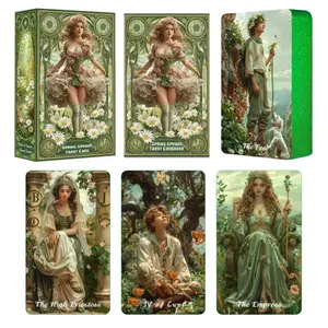 Tarot Cards for Beginners with Guidebook, Spring Sprout Tarot Deck, Tarot Card Decks, 80 Oracle and Tarot Cards, 400 GSM Premium Cards with Gilded Learning Edges, Rider-Waite Based Spiritual Guidance