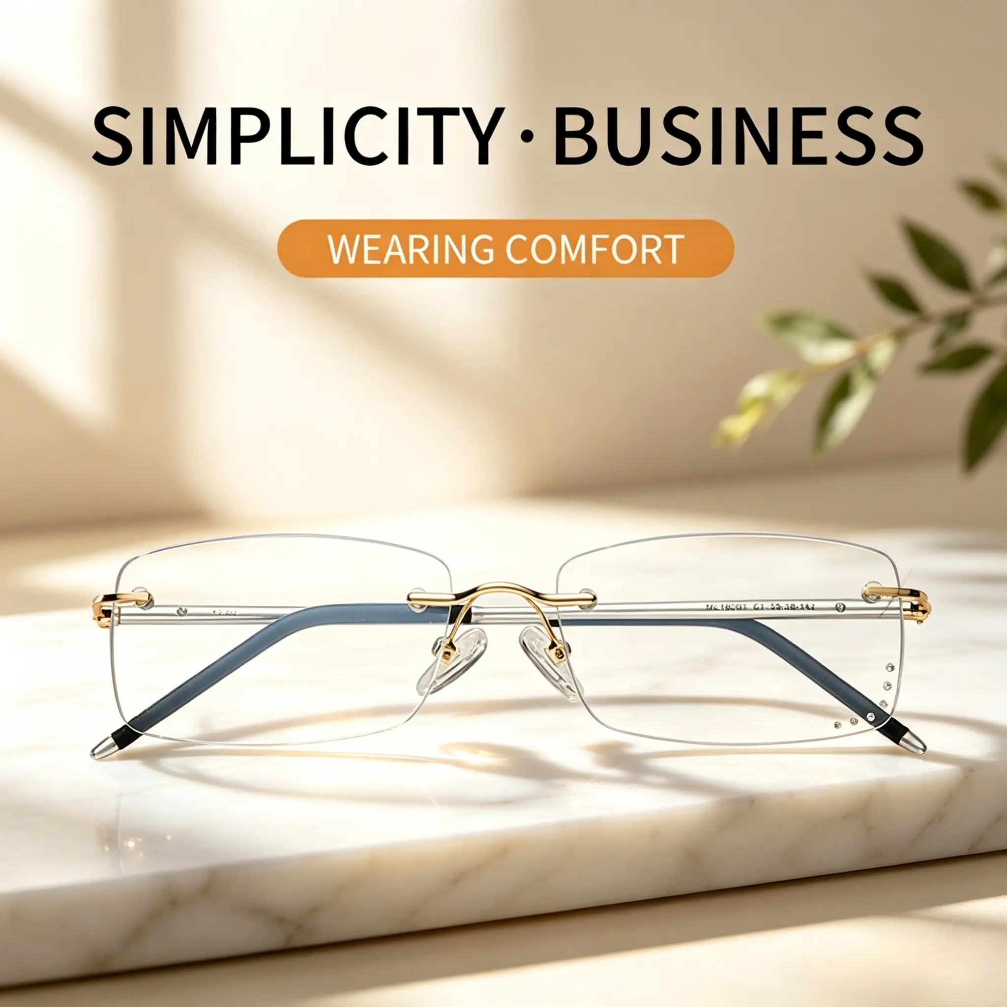 HD Anti Blue Light Rimless Reading Glasses, Lightweight Frameless Readers for Men & Women, Multiple Strength Magnifying Glasses for Reading, Phone & Computer