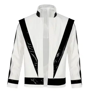 Halloween Red PU Leather Jacket, 80s-themed party outfit