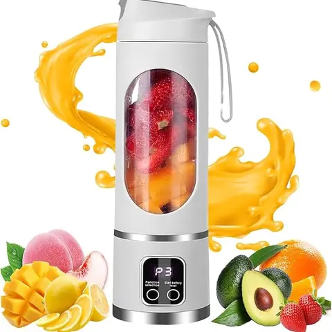Portable Compact Mini Blender Cup - 25W USB Rechargeable Kitchen Appliance, ABS Personal Blender for Smoothies, Ice Crushing, Protein Shakes, Adjustable Speed, Easy-Clean for Home & Office Gifting