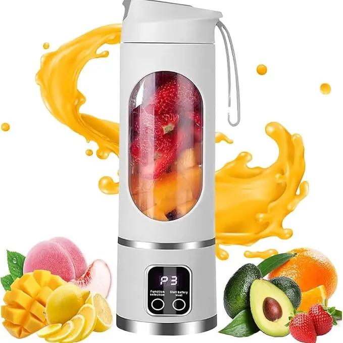 Portable Compact Mini Blender Cup - 25W USB Rechargeable Kitchen Appliance, ABS Personal Blender for Smoothies, Ice Crushing, Protein Shakes, Adjustable Speed, Easy-Clean for Home & Office Gifting
