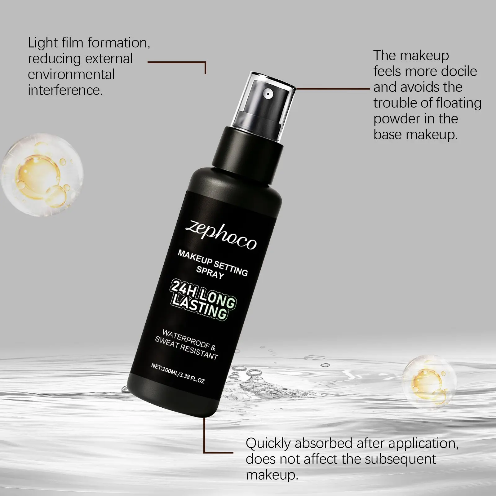 Clear and Hydrating Makeup Setting Spray - Lightweight and Refreshing Makeup Finish with No Powder Cling for Daily Commuting Makeup Setting Spray