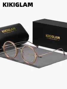 KIKIGLAM 1 Piece Unisex Full Frame Plano Glasses， High Definition Round Frame Plano Glasses，Meticulous Craftsmanship,Reflecting Taste