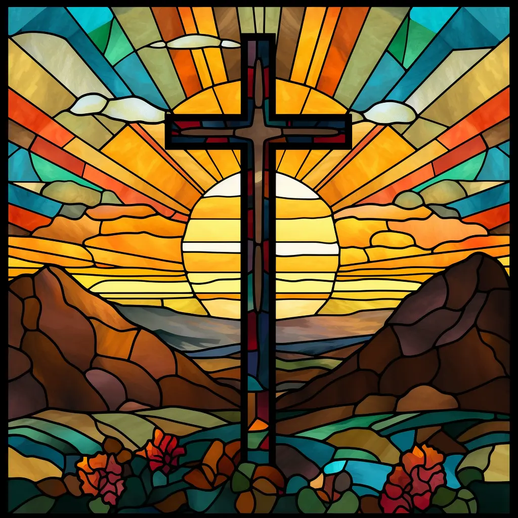 Intended Gear - Christian Cross Stained Glass Window Cling Beautiful Window Art Easy to Reposition Window Decal Peel and Stick Window Sticker Suncatcher suncatcher sticker