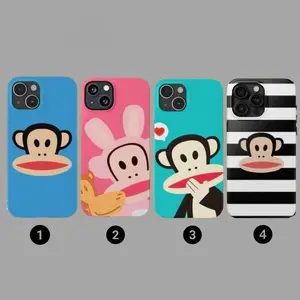 Colorful Paul Frank Julius Monkey Sticker Collage Playful Heavy Duty Tough Phone Case Shockproof Drop Protection Durable Hard Cover Aesthetic for iPhone 11 12 13 14 15 16 17 Pro Max Plus