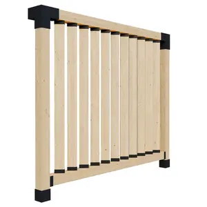 Pergola Privacy Wall Kit for 6x6 Horizontal Bottom Post with Vertical 2x6 Slats