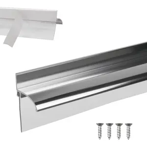 32" Shower Door Bottom Deflector for Chrome Framed Shower Door Drip Rail Replacement with Vinyl Sweep
