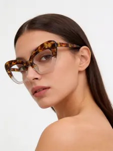 Vintage Cat Eye Frame Eyeglasses, Trendy Large Frame Eyeglasses for Women, Fashion Eyeglasses for Work, Daily Clothing Decor, Perfect for Student Daily Use