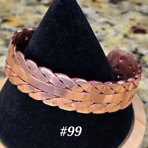 #99 - Pure Copper  6 1/4" x 3/4"   Hand-Woven Cuff Bracelet – Handmade Artisan Jewelry – Unisex – Gift Ready