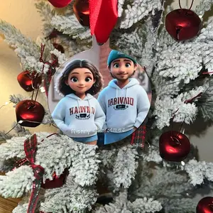 Cartoon ceramic customized ornaments/Christmas ornaments/ couples ornaments/perfect gift/ decoration