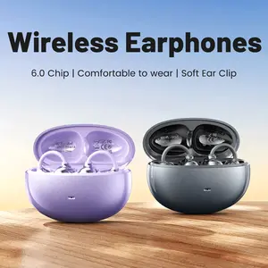 DORMOSH SK50 Clip On Wireless Headphones with 2026 Bluetooth 6.0 for Faster, Stable Connection & Low Power Use, DT6.0 Pulse Directional Tech, 360° ACS Panoramic Sound, IPX5 Waterproof Audio Earbuds for Music & Calls, Comfortable for Sports