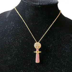 Elegant African doll stainless steel necklace.