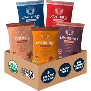 Lovebird Healthy Cereal That Actually Tastes Good - Organic & 100% Real Food, No Refined Sugar & Gluten Free Cereal, Paleo, Keto Friendly Healthy Snacks for Kids, Adults - [Sampler Pack]