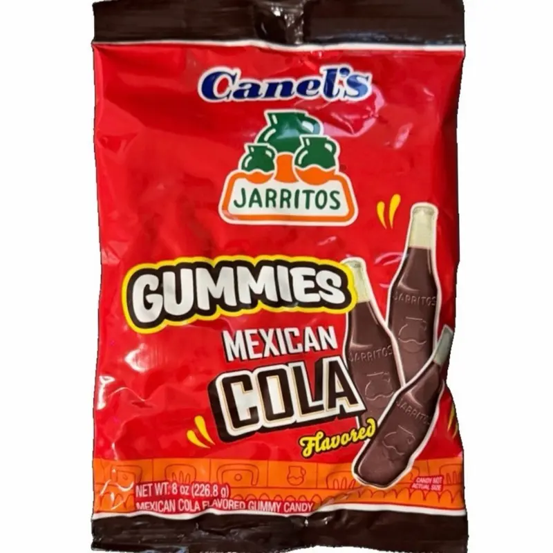 Jarritos Mexican Cola Flavored Corn Syrup Base Gummies, 8oz Authentic Candy, Sweet-Fruity Jumbo Chew Snack