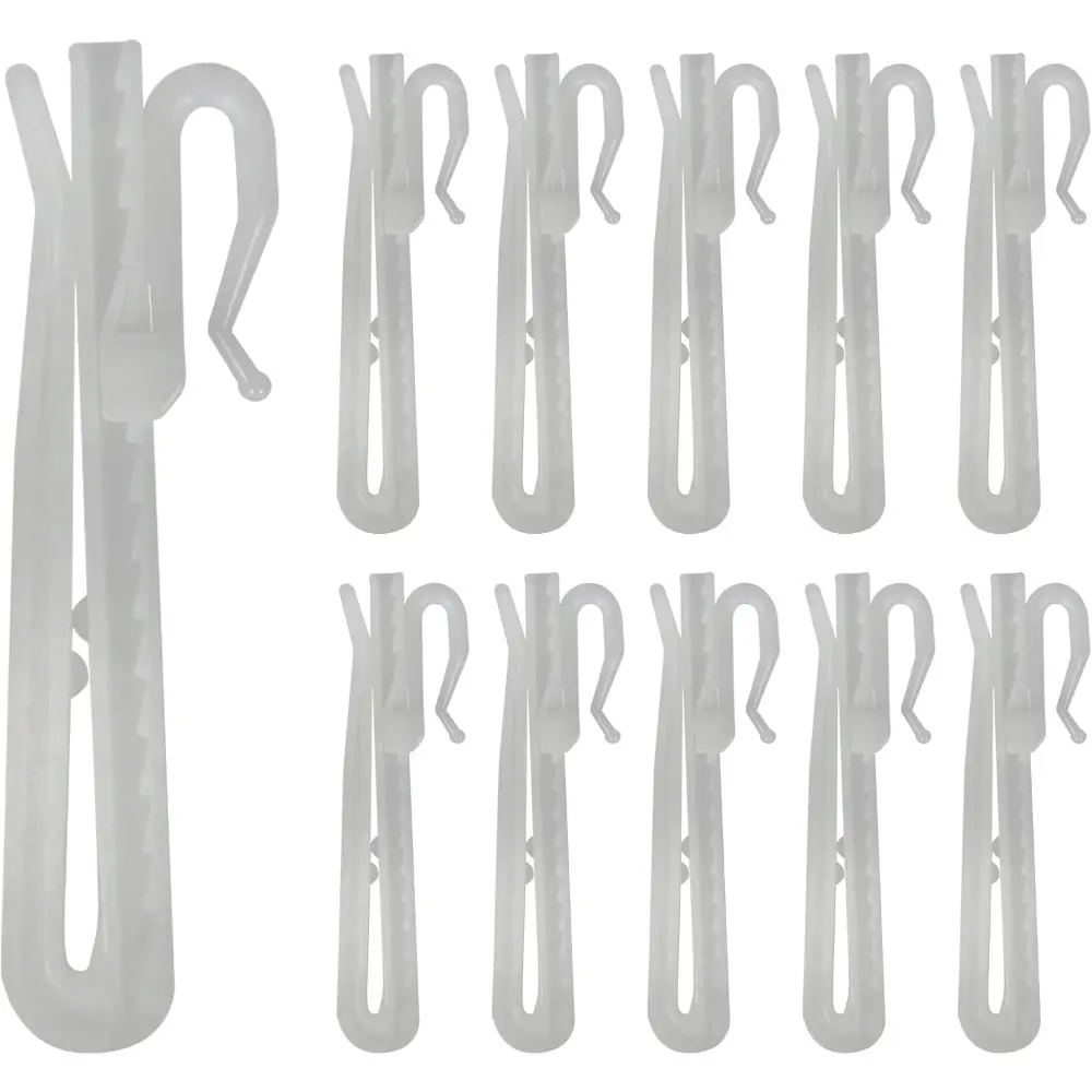 Plastic Curtain Hooks - 55mm Adjustable Pinch Pleat Hooks With Ratchet System, 85x24mm Corrosion-Proof Detachable Lightweight Colorless for Curtain Hanging, Shower, Window Drapery & Door Use